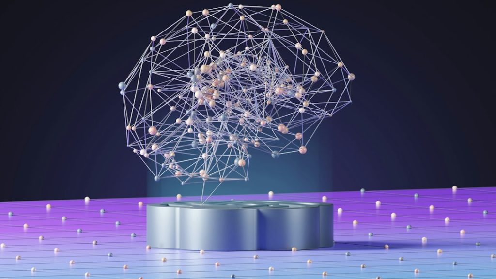 Esfera abstracta de puntos y líneas, inteligencia artificial